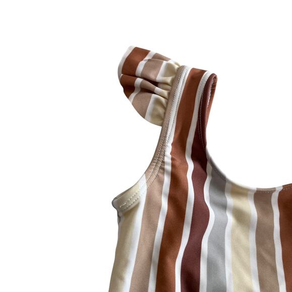 Rylee & Cru Multi Stripe Frill Onepiece Swim Suit Size 12-18 months - Picture 4 of 7